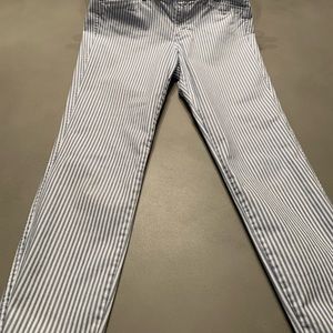 Mid Rise Pixie Ankle Chino’s, Denim pinstripe